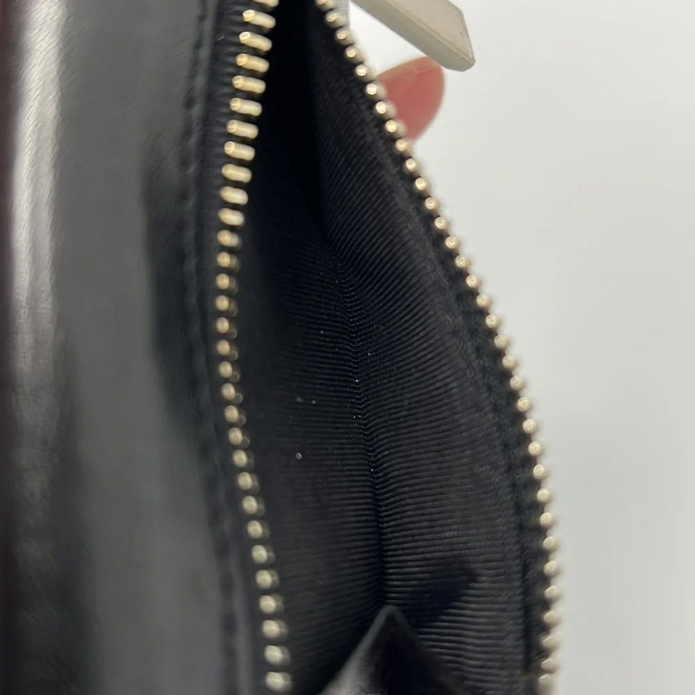 Lanvin key holder with key ring - black leather with silver hardware